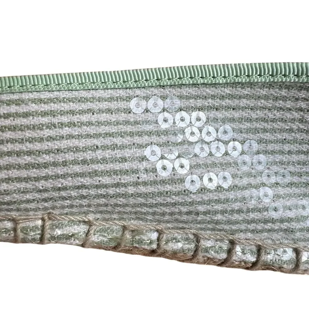 Franco Sarto Mint Green Striped Sequin Espadrille Flats Slip On Summer - 8.5 M